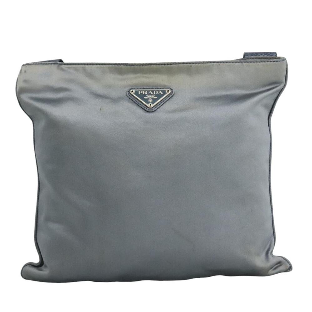 Prada Satin Shoulder Bag Blue